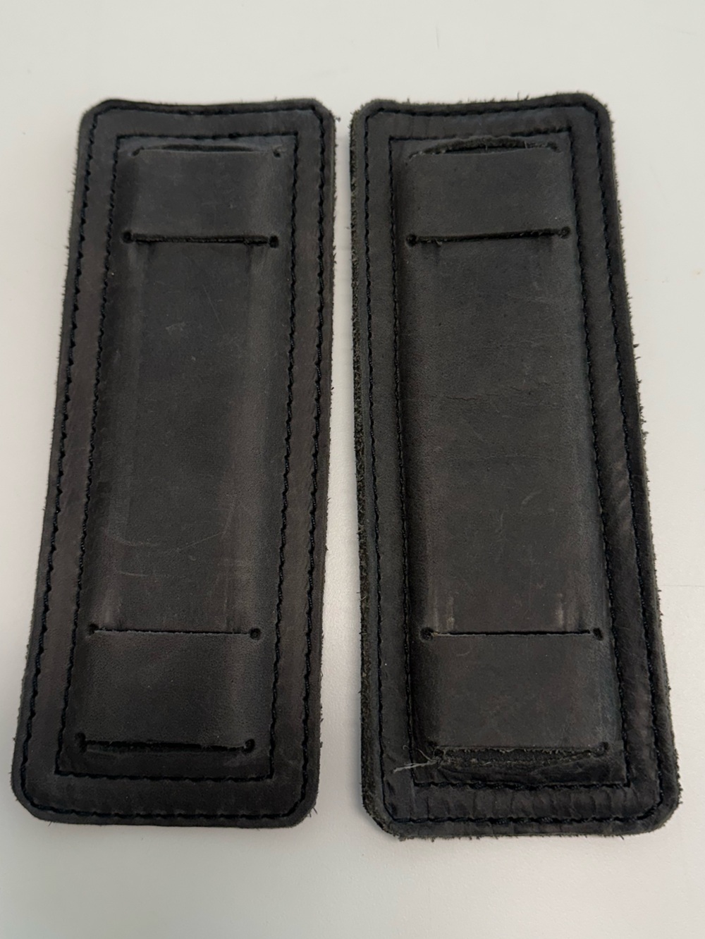 Saddleback Leather Carbon Black Shoulder Strap Pads Full Grain Leather Pair